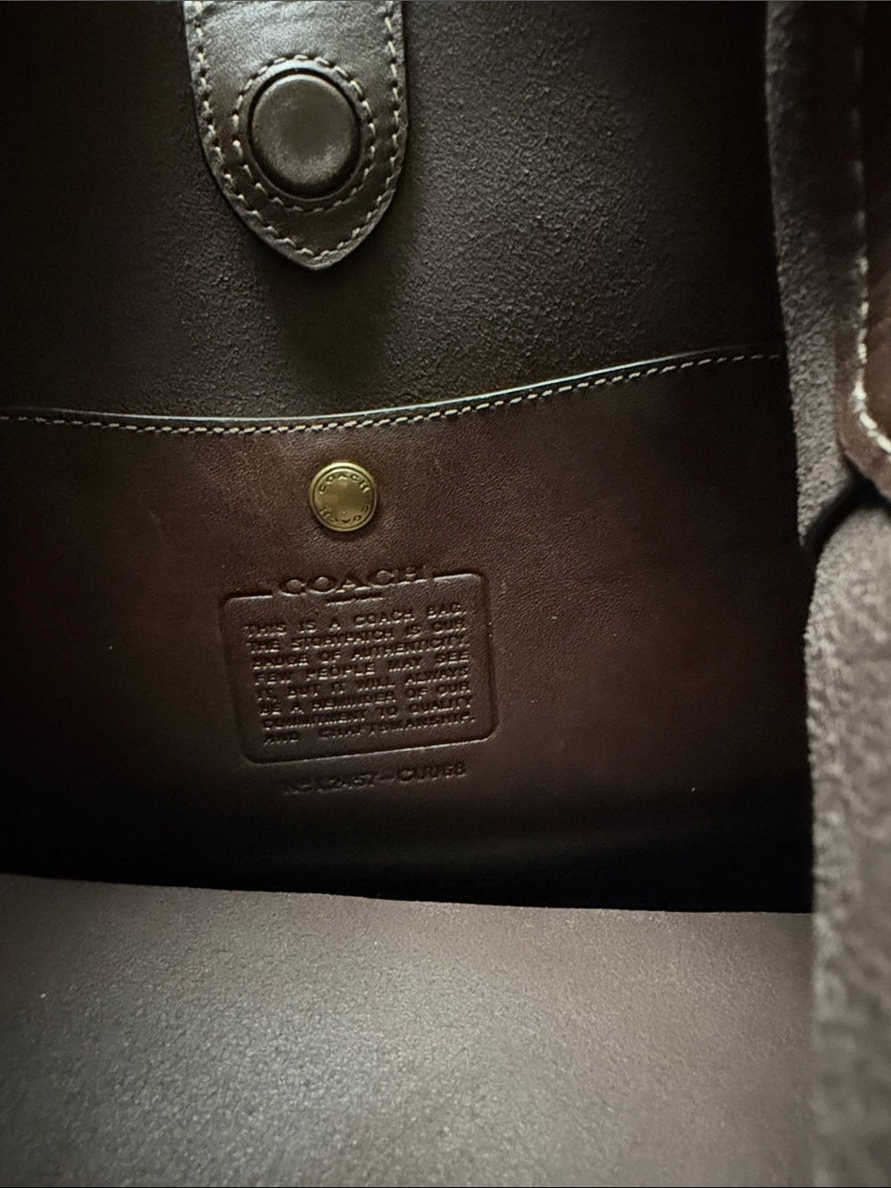 Coach Brooklyn 28 Chocolate Brown Pebbled Leather Shoulder Bag - Picture 10 of 10